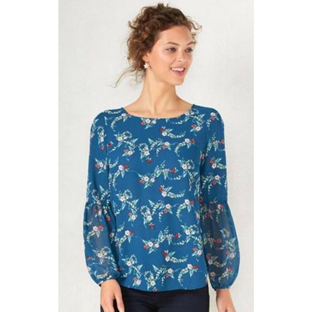 Lauren Conrad X Disney Snow White Embellished Blouse Size XS Red Sequins Apples